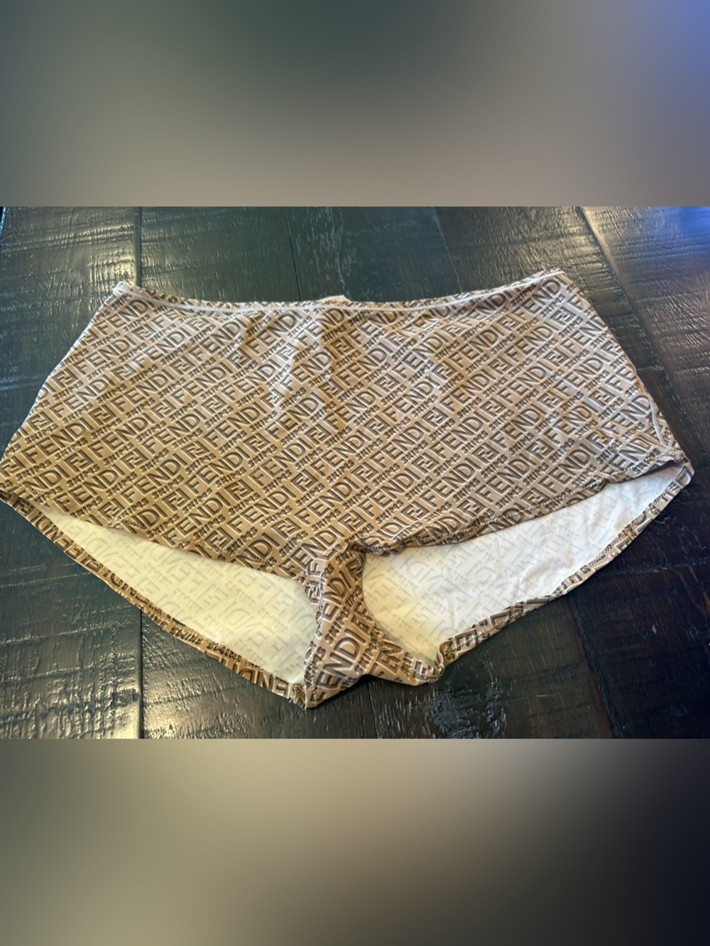 Fendi Skims Brown Monogram Boy Shorts Size XL